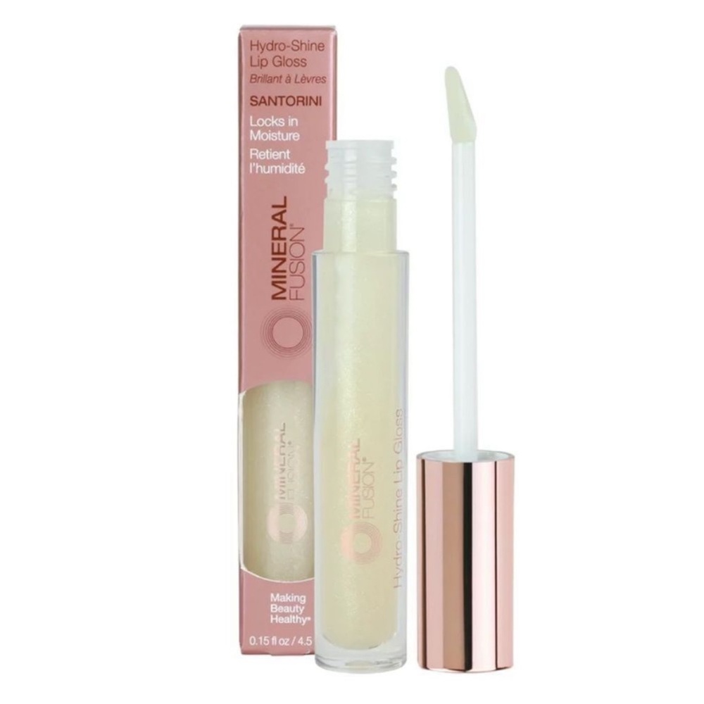 ❤️‍🔥 Mineral Fusion Hydro Shine Lip Gloss SANTORINI 👄 NEW Clear Shimmer